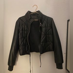 Blank NYC black bomber puffer jacket NEVER WORN.